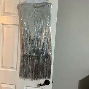 Woman Main Strip sequin long skirt size small NWT